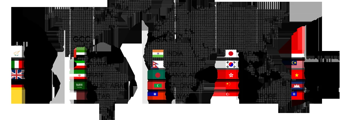 HOOBOW global markets map