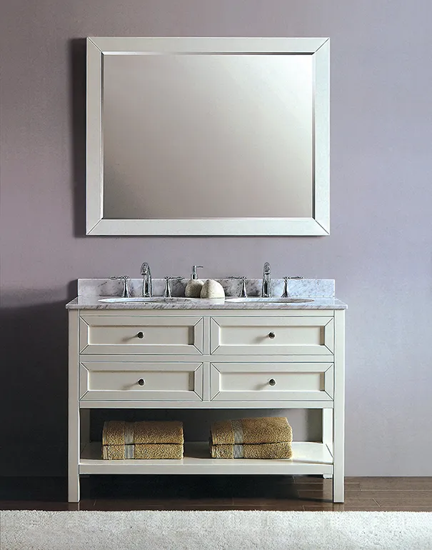 Double Basin Vanity with Open Shelf