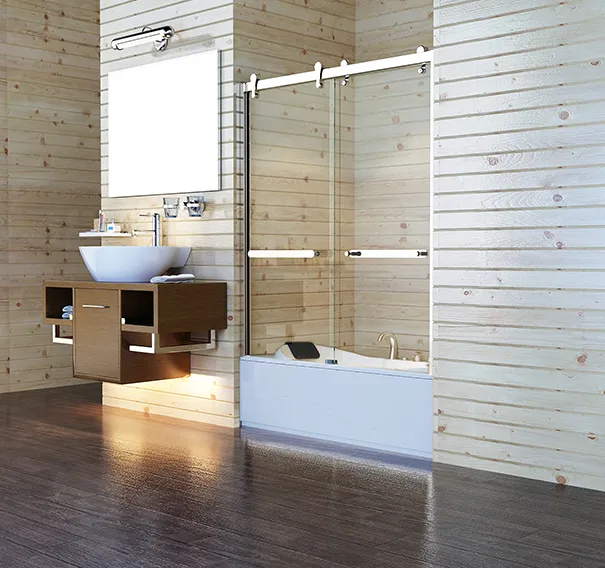 Rectangular Sliding Shower Enclosure — L-Shape