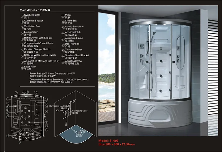 Corner Steam Shower with Roof